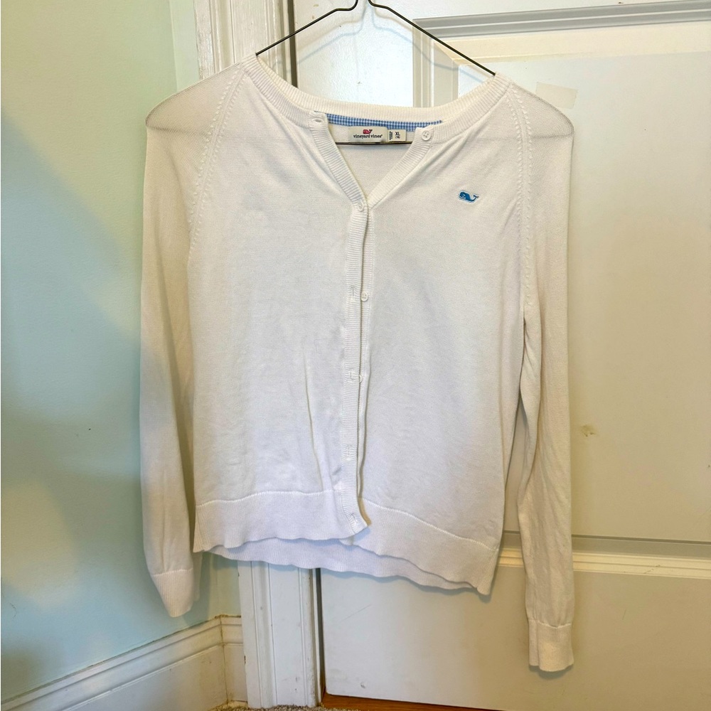 Girls size 16 Vineyard Vines white button up cardigan